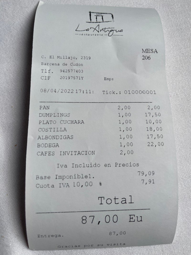 Restaurante La Antigua Cudon