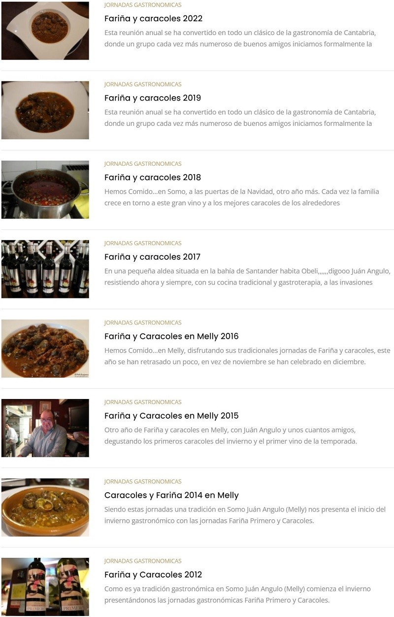 farina y caracoles anteriores