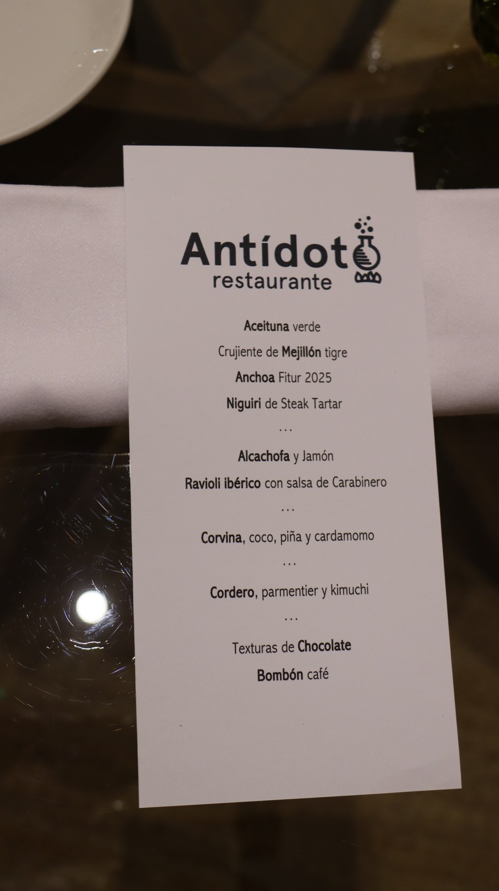 Menu degustación Laredo Antídoto