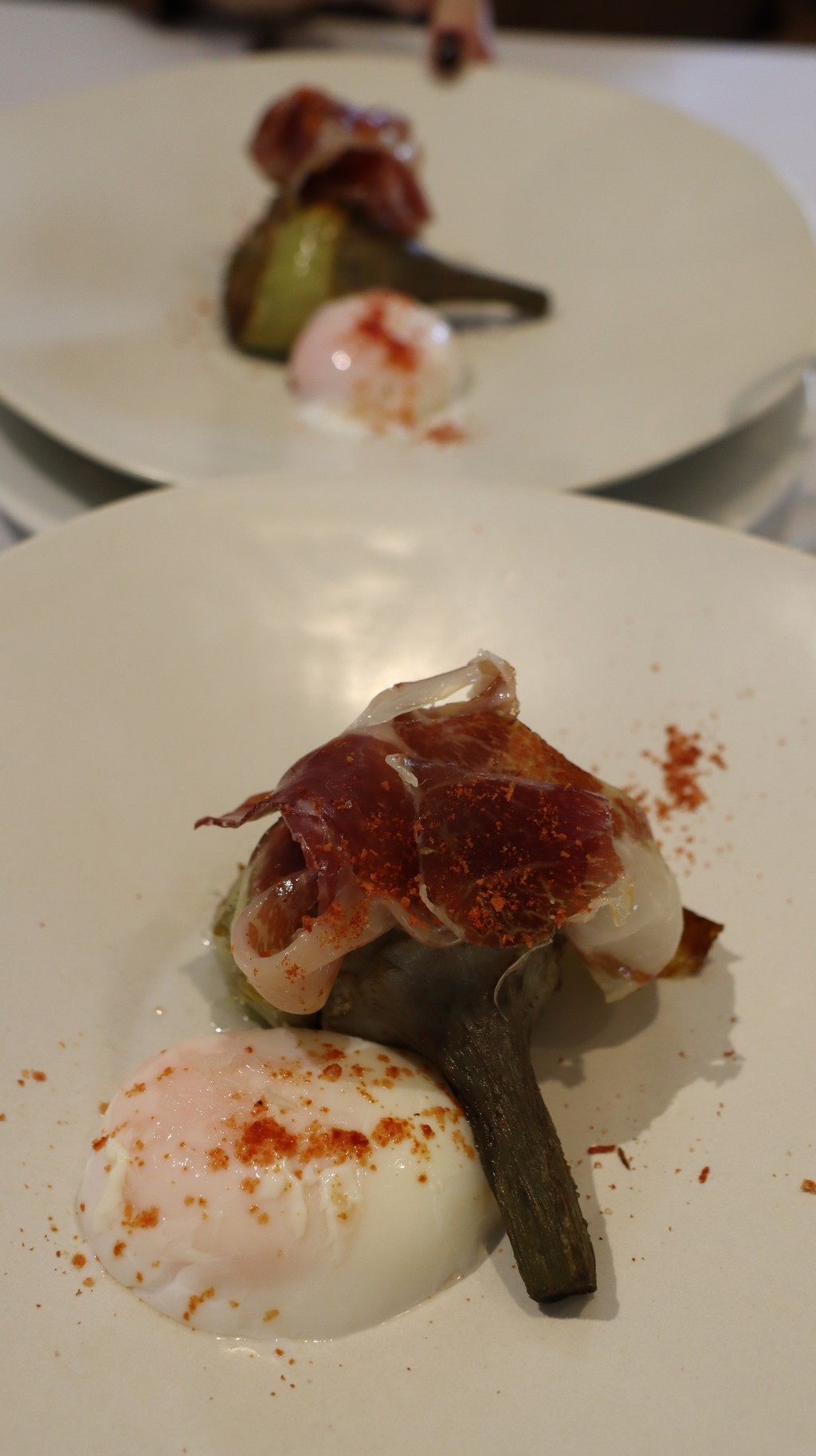 alcachofa confitada con huevo poche Restaurante La Capitana Santander